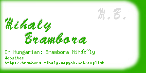 mihaly brambora business card